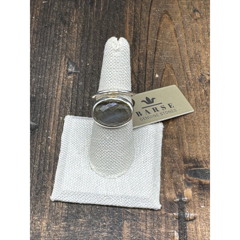 Barse Palette Ring- Labradorite & Silver Overlay-7.5-NWT
